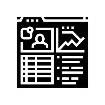 Learning analytics online platform glyph icon vector illustration Stock Illustration