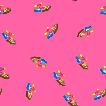 Learning analytics online platform isometric icon seamless pattern Stock Illustration