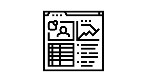 Learning analytics online platform line icon animation Stock Footage 326131429