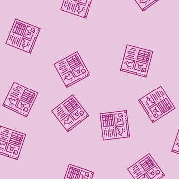 Learning analytics online platform line seamless pattern イラスト素材