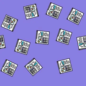 Learning analytics online platform vector seamless pattern Stock Illustration