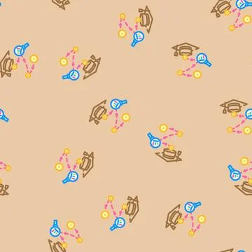 Learning analytics online platform vector seamless pattern Illustrazione stock