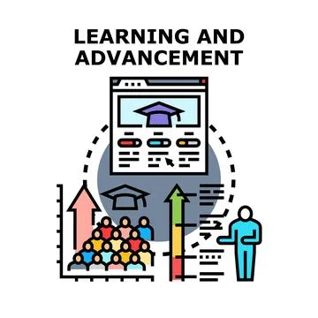 Learning and advancement concept for education and career growth Stock Illustration