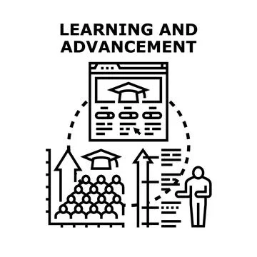 Learning and advancement concept for education and career growth 库存插图