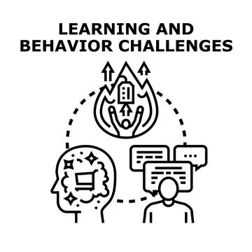 Learning and behavior challenges developing mental health skills Stock Illustration