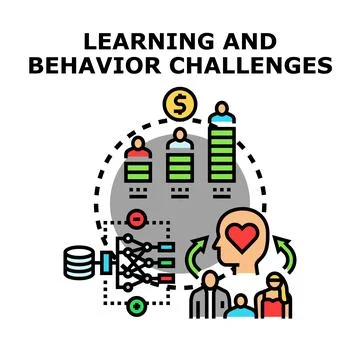 Learning and behavior challenges impacting personal development Stock Illustration