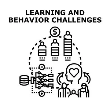 Learning and behavior challenges impacting personal development Stock Illustration