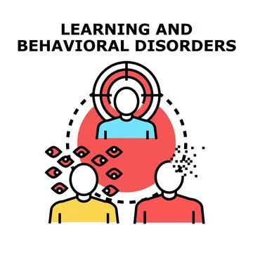 Learning and behavioral disorders affecting target and attention Stock Illustration