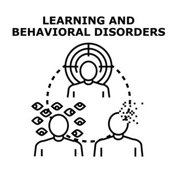 Learning and behavioral disorders affecting target and attention Stock Illustration