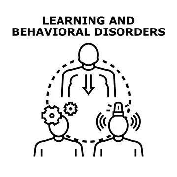 Learning and behavioral disorders concept illustration Stock Illustration