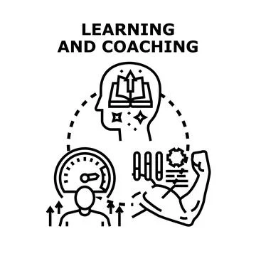 Learning and coaching concept developing strong skills Stock Illustration