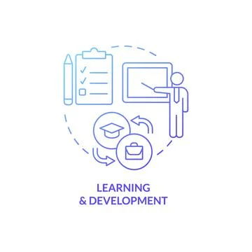 Learning and development blue gradient concept icon Stockillustratie