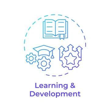 Learning and development blue gradient concept icon Illustrazione stock