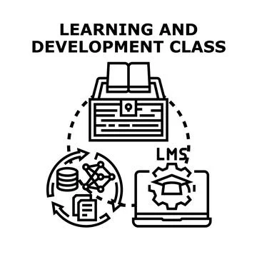 Learning and development class system process Stock Illustration
