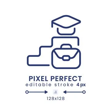 Learning and development linear desktop icon Stock Illustration