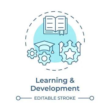 Learning and development soft blue concept icon Illustrazione stock