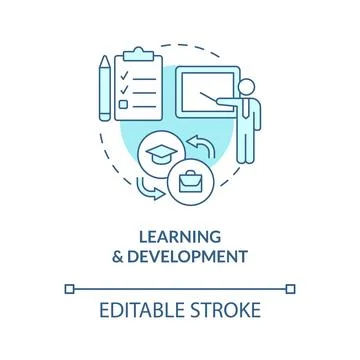 Learning and development turquoise concept icon Stock-Illustration