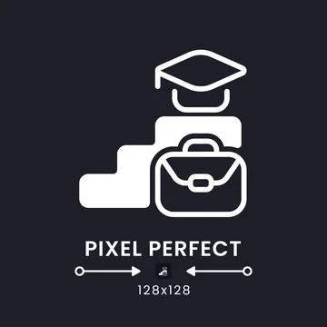 Learning and development white solid desktop icon 스톡 일러스트