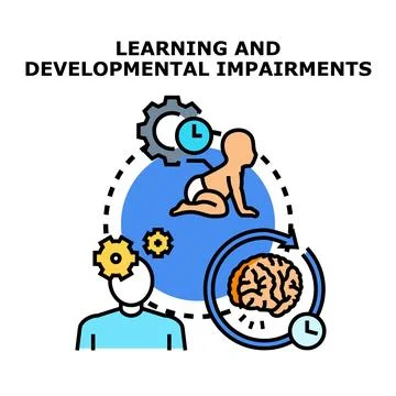 Learning and developmental impairments concept illustration Stock Illustration