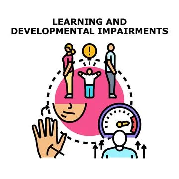Learning and developmental impairments concept vector illustration Stock Illustration