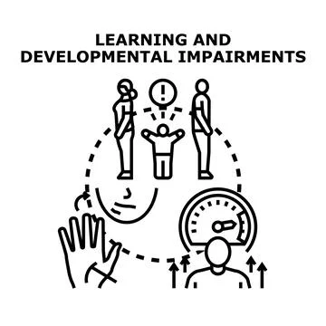 Learning and developmental impairments concept vector illustration Stock Illustration
