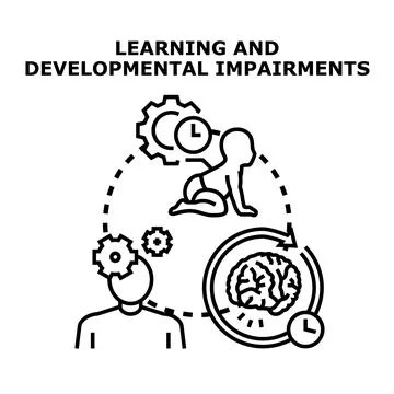 Learning and developmental impairments concept illustration 스톡 일러스트