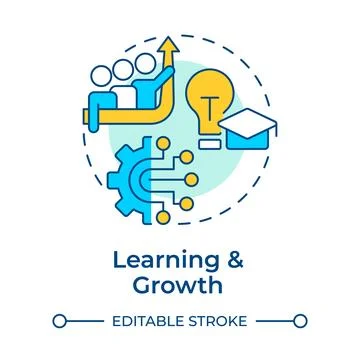 Learning and growth multi color concept icon Stock Illustration