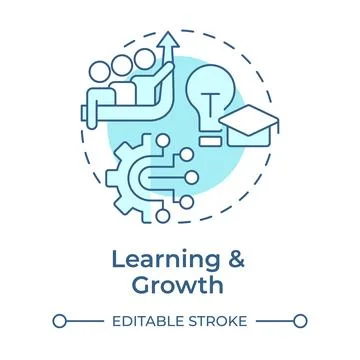 Learning and growth soft blue concept icon Stock Illustration