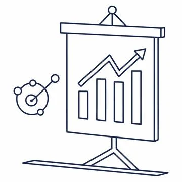 Learning and Knowledge Growth Bar Graph Icon Stock Illustration