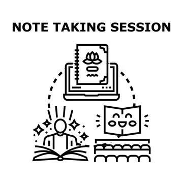 Learning and note taking session concept Stock Illustration