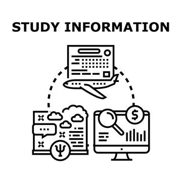 Learning and researching study information concepts Stock Illustration