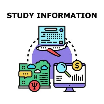 Learning and researching study information concepts Stock Illustration