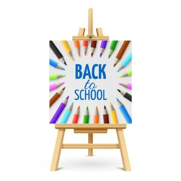 Learning and school education vector concept. Back to school background with 3d 스톡 일러스트