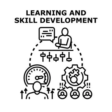 Learning and skill development process vector illustration 스톡 일러스트