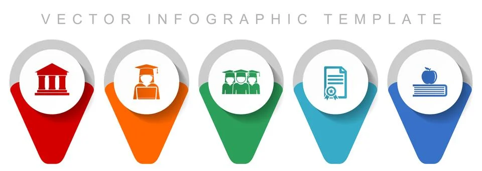 Learning and study pointer collection, miscellaneous icons such as building, Ilustración de archivo