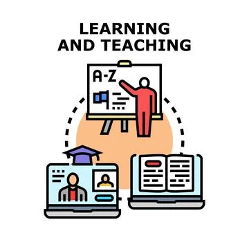 Learning and teaching concept with online education イラスト素材