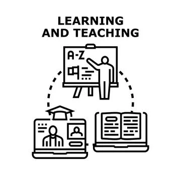 Learning and teaching concept with online education 스톡 일러스트