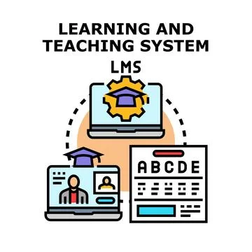 Learning and teaching system for online education Illustrazione stock