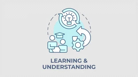 Learning and understanding blue concept icon animation Stock Footage 337936828