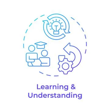 Learning and understanding blue gradient concept icon Stock Illustration