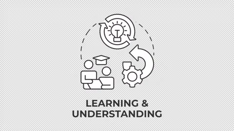 Learning and understanding line concept icon animation Stock Footage 337774369