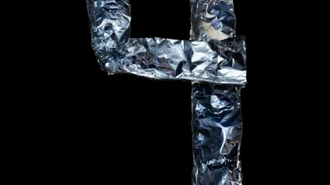 Learning animation. Stop motion style shiny foil numeric Stock Footage 328701537