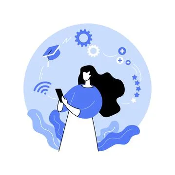 Learning app isolated cartoon vector illustrations. Stock Illustration