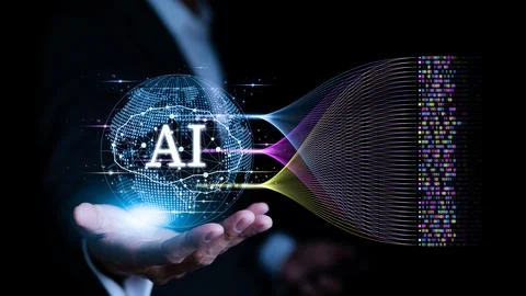 Learning of Artificial Intelligence for Business Analytics. Stock Photos