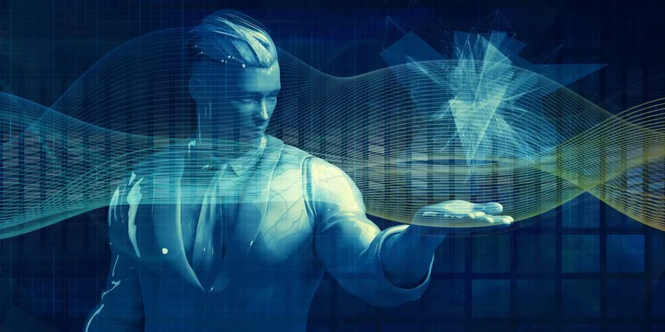 Learning Artificial Intelligence With Digital Analysis Concept イラスト素材