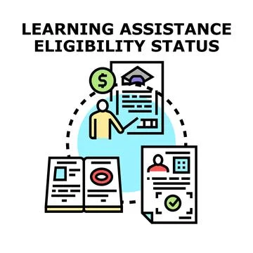 Learning assistance eligibility status vector concept Stock Illustration