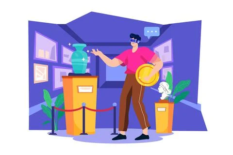 Learning astronomy using VR Stockillustratie