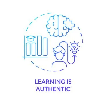 Learning is authentic blue gradient concept icon Stock Illustration