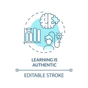 Learning is authentic soft blue concept icon イラスト素材