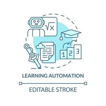 Learning automation blue concept icon Illustrazione stock